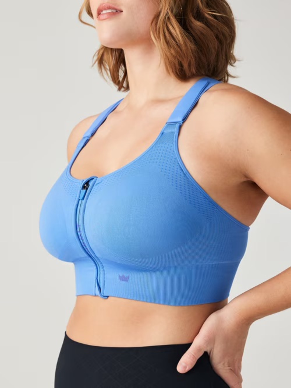 SHEFIT Low Impact Front Zip Adjustable Sports Bra (discontinued ultramarine)